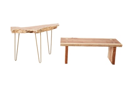 Two Rustic Wooden Tables