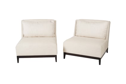 A Pair of Duralee Upholstered Slipper Chairs