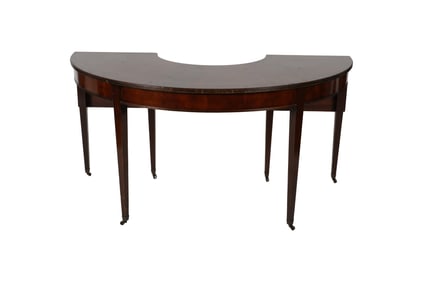 A Mahogany Drop Leaf Demilune Side Table