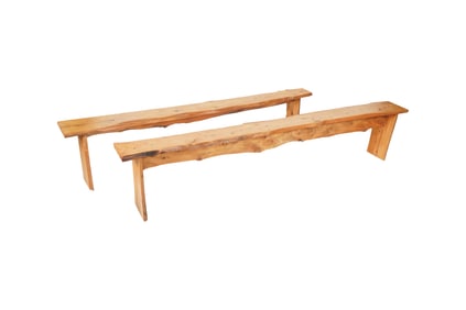 Two Live Edge Cedar Benches