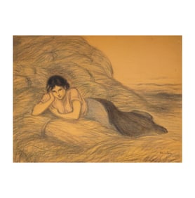 Theophile-Alexandre Steinlen (1859-1923): Reclining Woman