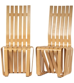 Frank Gehry for Knoll International: Two High Sticking Chairs
