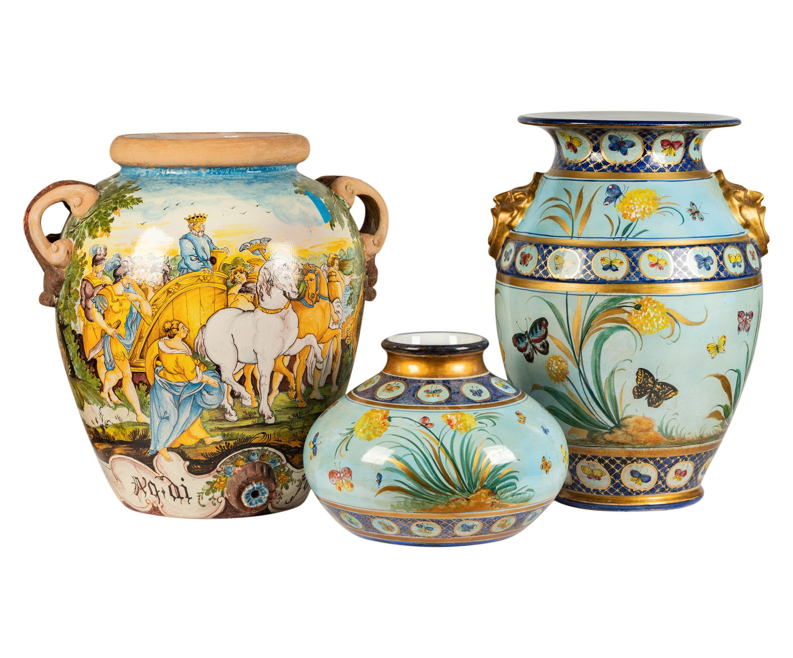Three Large Italian Glazed Earthenware Vessels (1 of 14)
