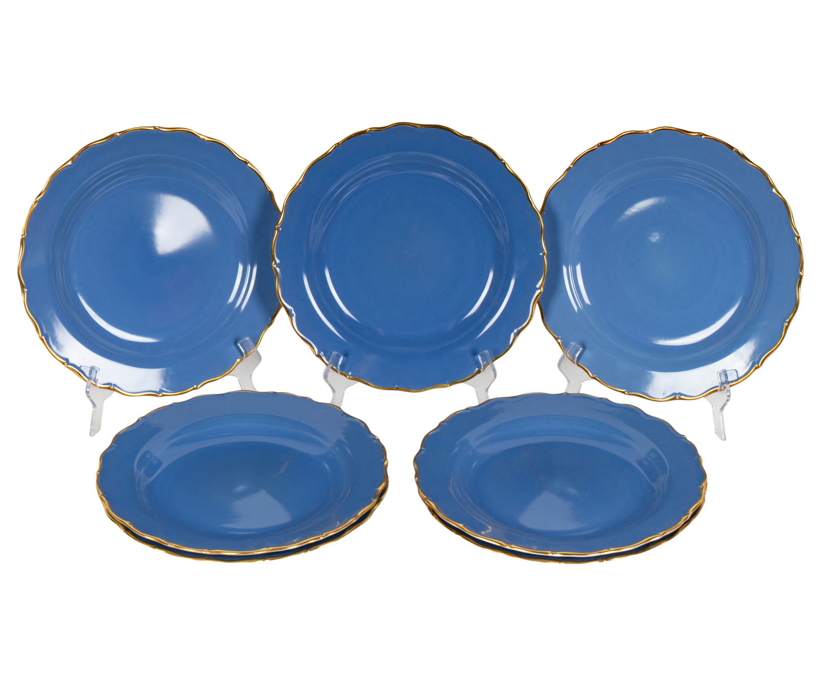 Seven Anna Weatherley Gilt Rimmed Porcelain Chargers (1 of 6)