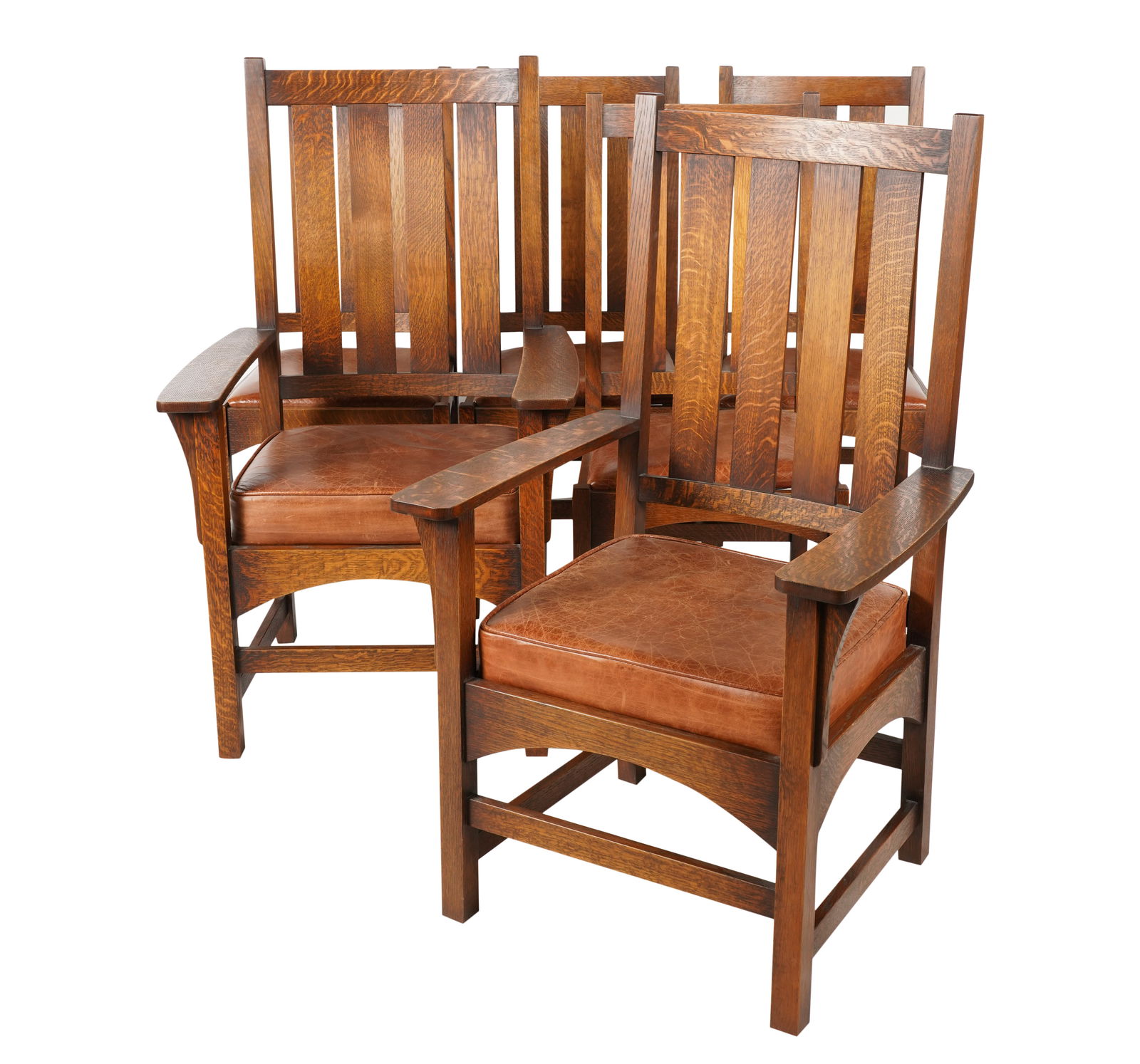A Set of Six Warren Hile Studios Arts and Crafts-Style Dining Chairs (1 of 10)