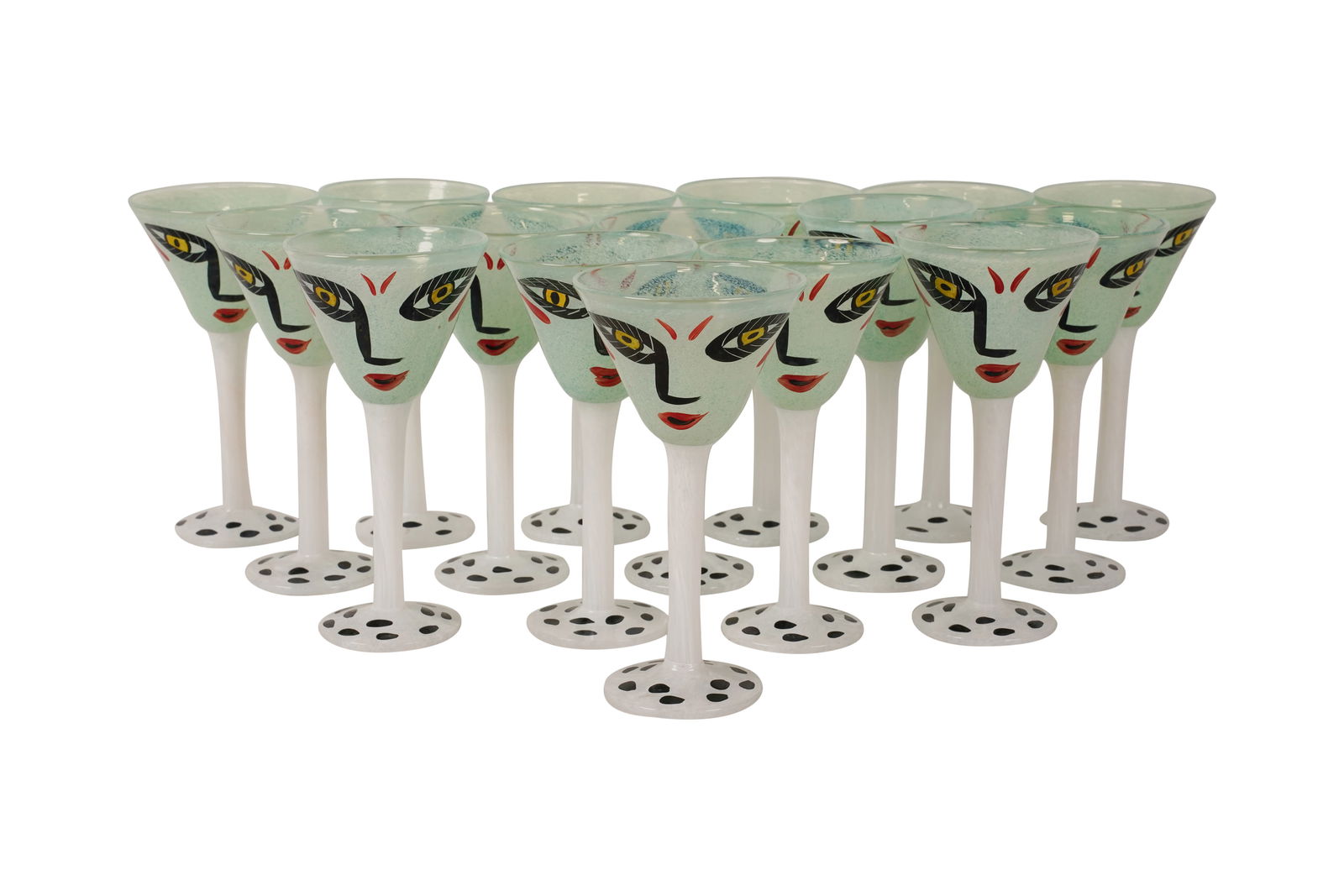 A Set of 16 Ulrica Hydman for Kosta Boda Open Minds Glass Goblets (1 of 11)