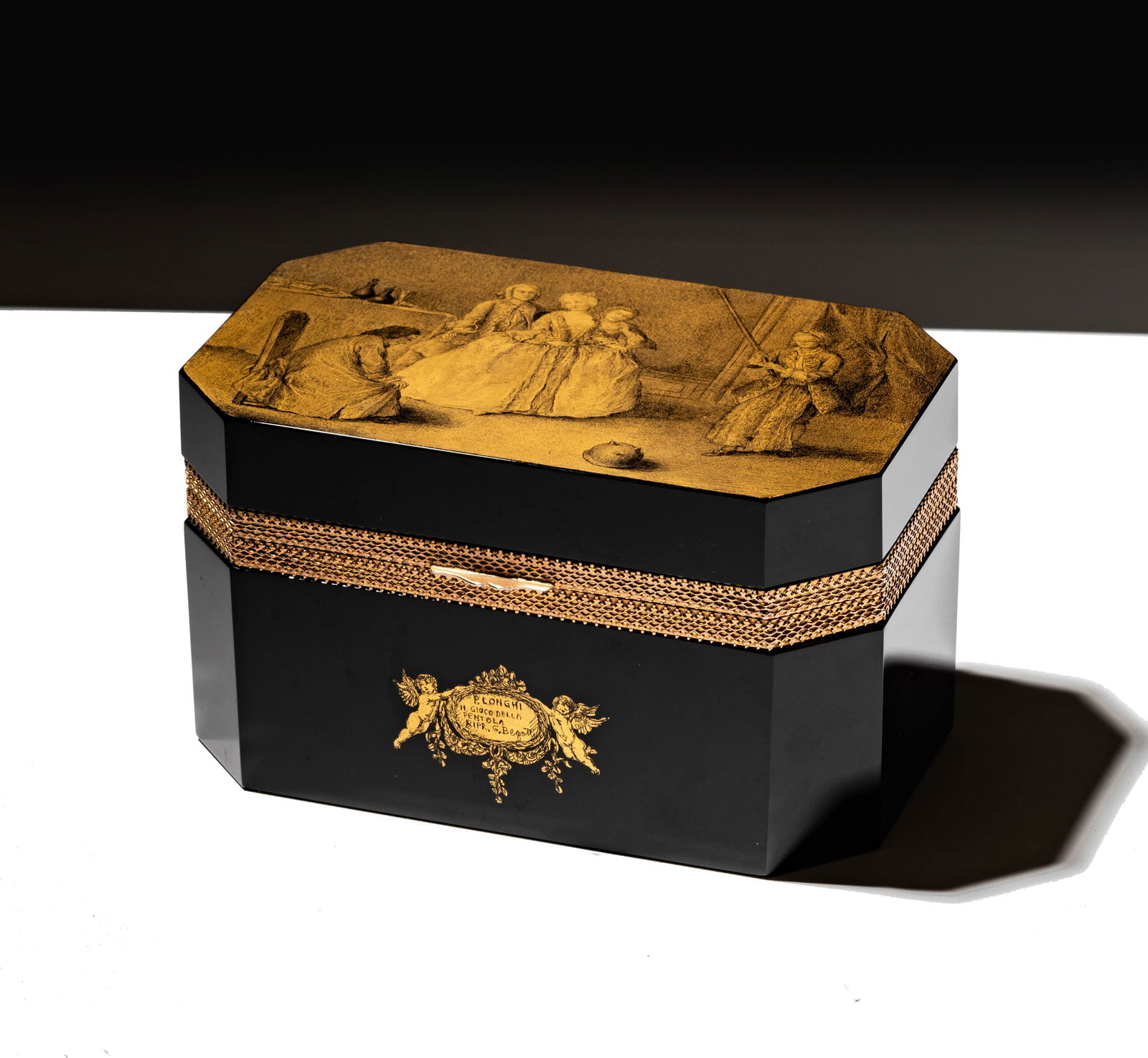 An Italian Black Glass Table Box (1 of 9)