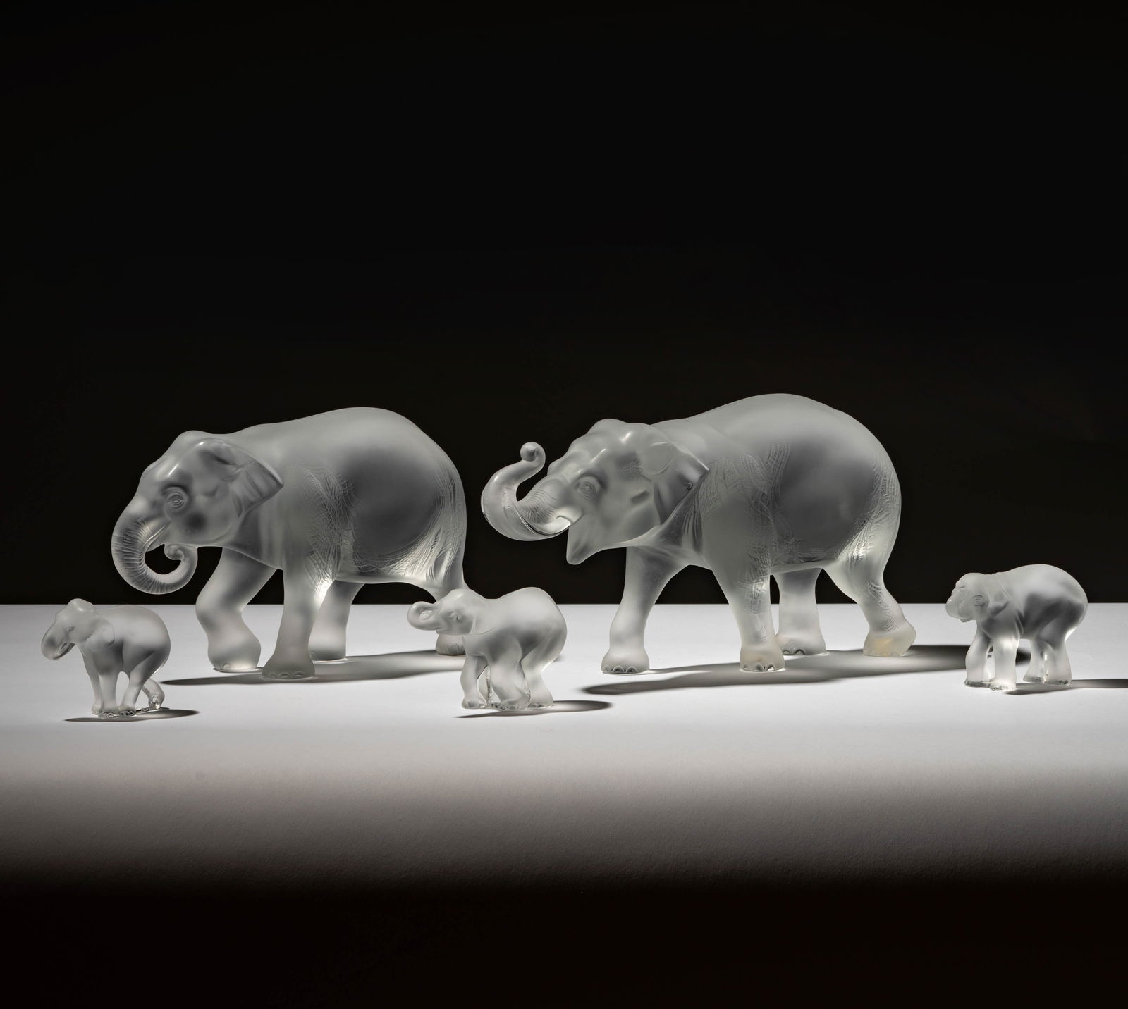 A Lalique France Molded Glass Elephant Herd (1 of 19)