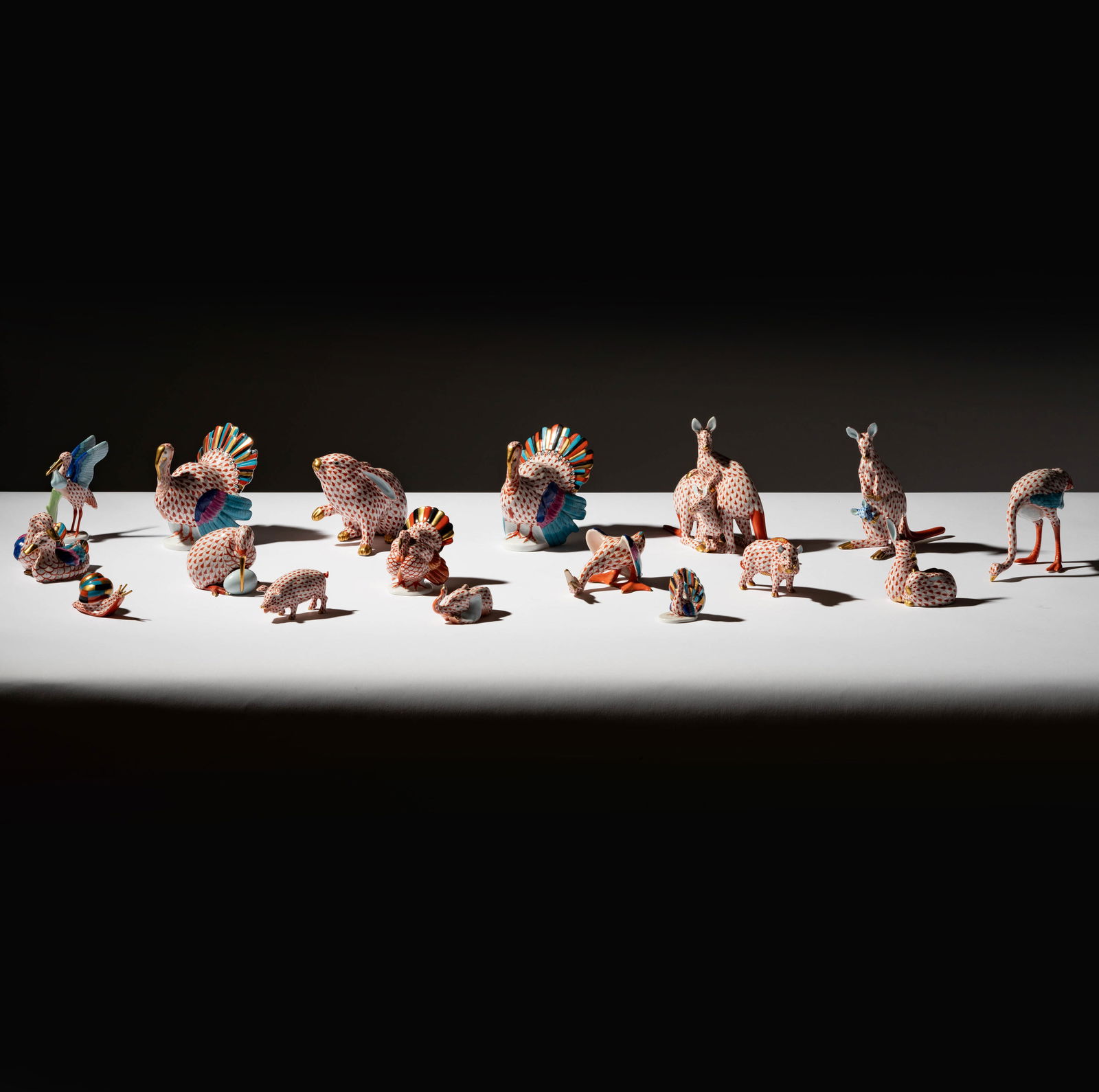 A Group of Herend Fishnet Porcelain Animal Figures (1 of 12)