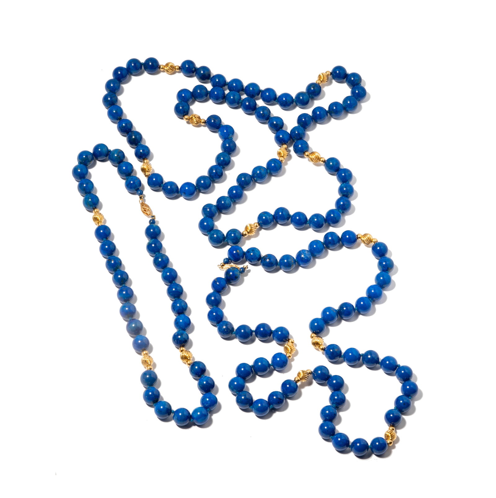 Three Lapis Lazuli Beaded Necklaces (1 of 7)