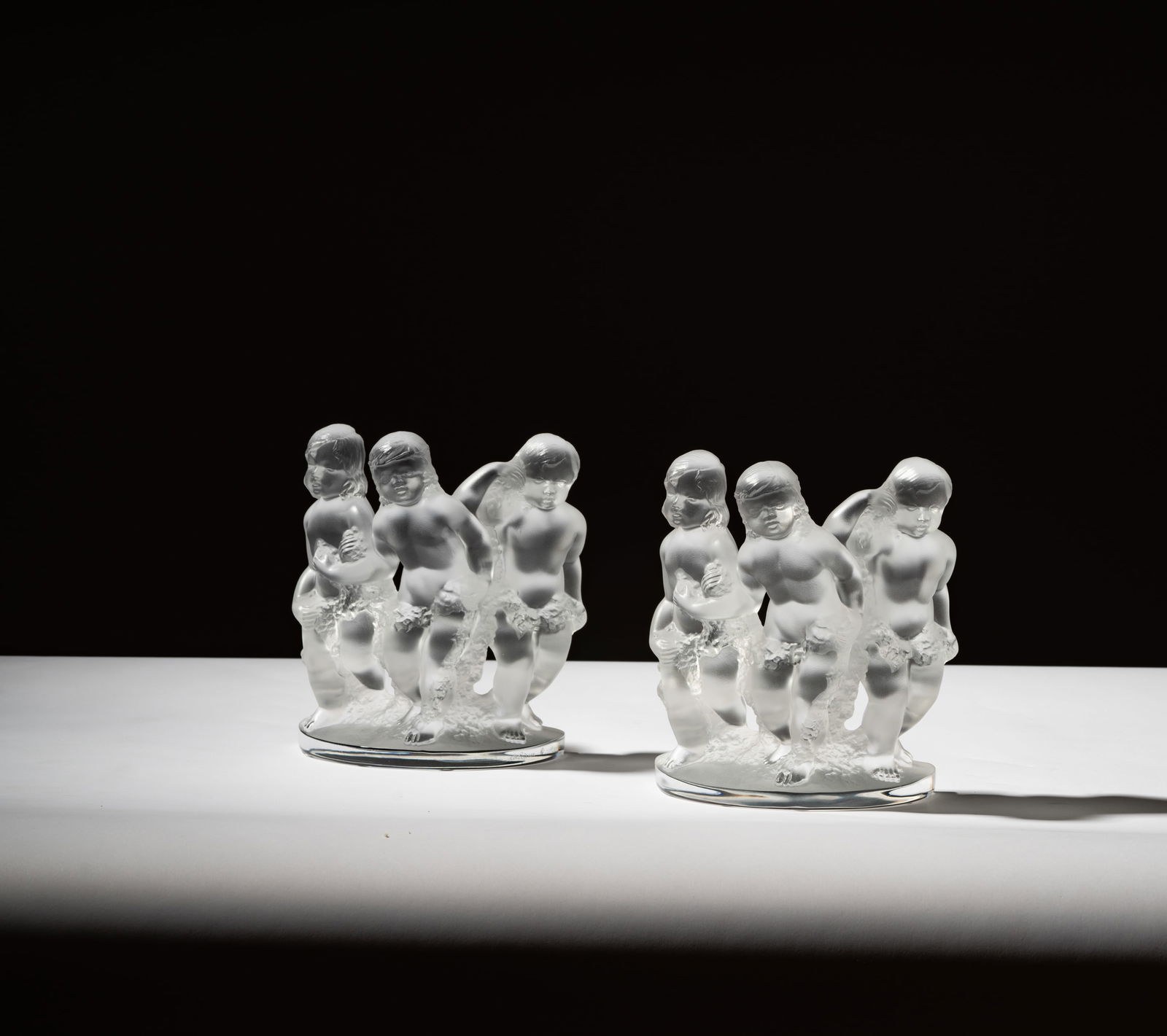 A Pair of Lalique Molded Glass Figural Groups (1 of 11)