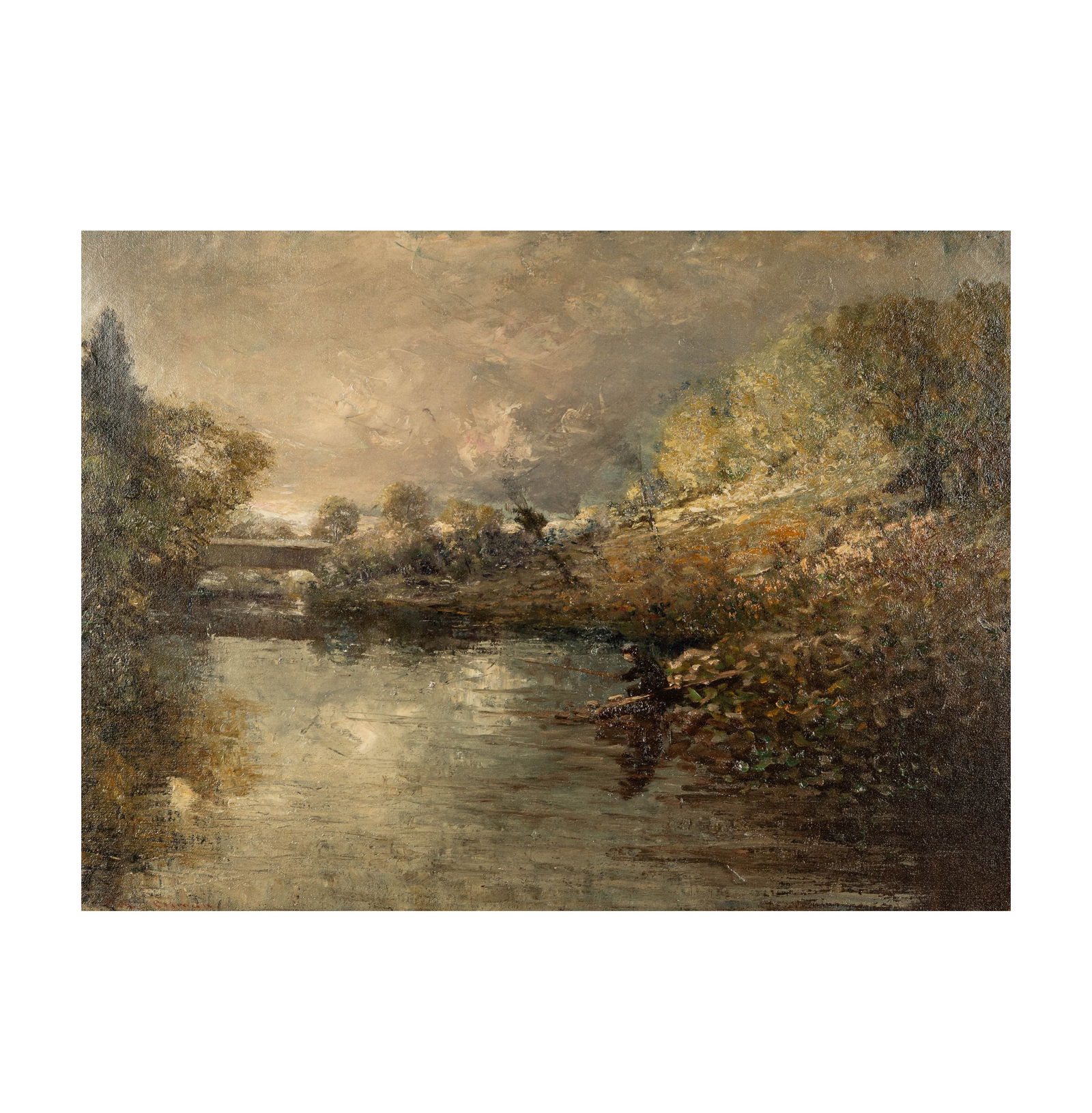 Samuel Colman: Lake Landscape with Fisherman (1 of 11)