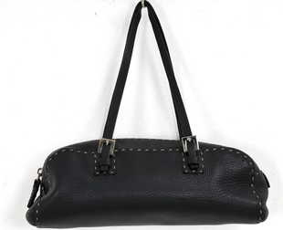 Abell Auction Luxury Handbag Designer 4 Fendi Gray Leather Pochette
