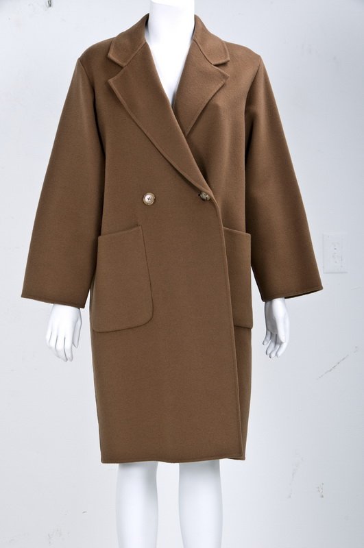 MAX MARA BROWN COAT: Cashmere with one button Size 4