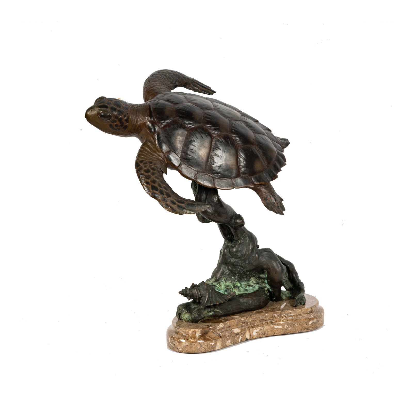 A Bronze Figure of a Swimming Sea Turtle (1 of 15)