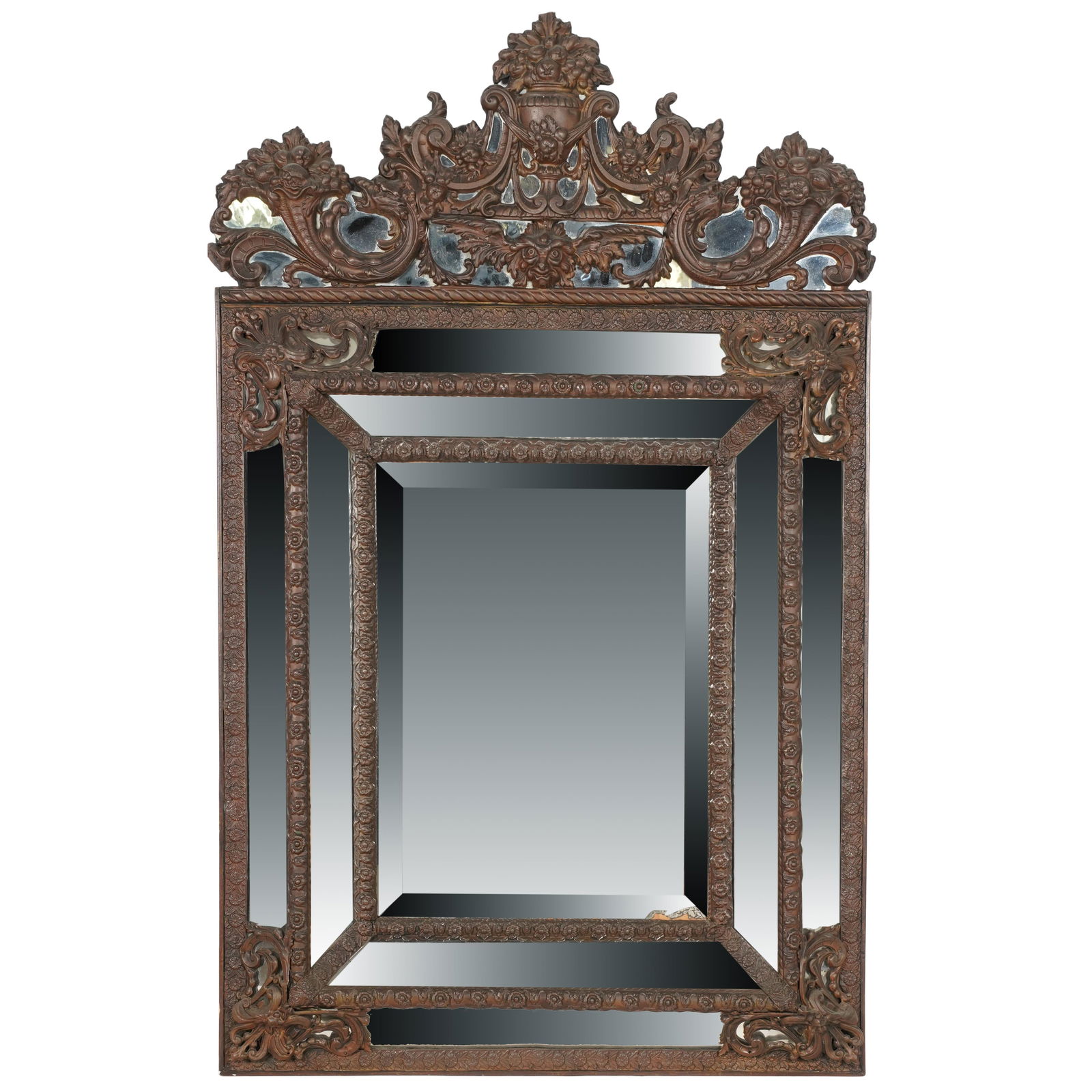 A Continental Repousse Copper Mirror (1 of 8)