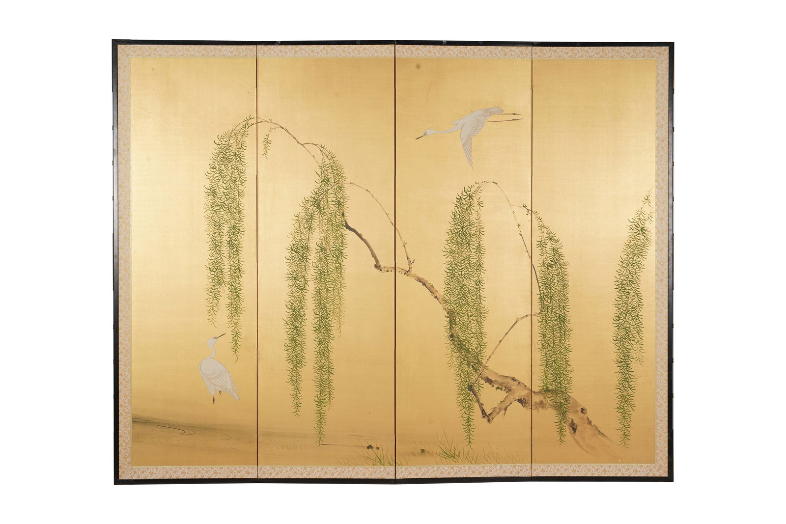 A Japanese Four-Panel Painted Screen (1 of 8)
