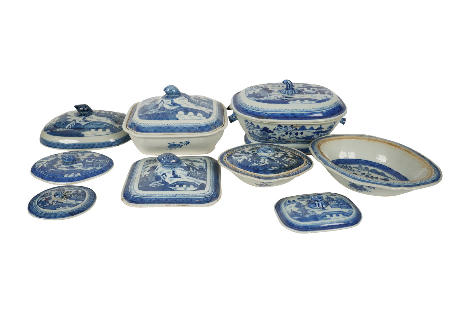 A Group of Chinese Porcelain Serving Bowls and Lids (1 of 18)