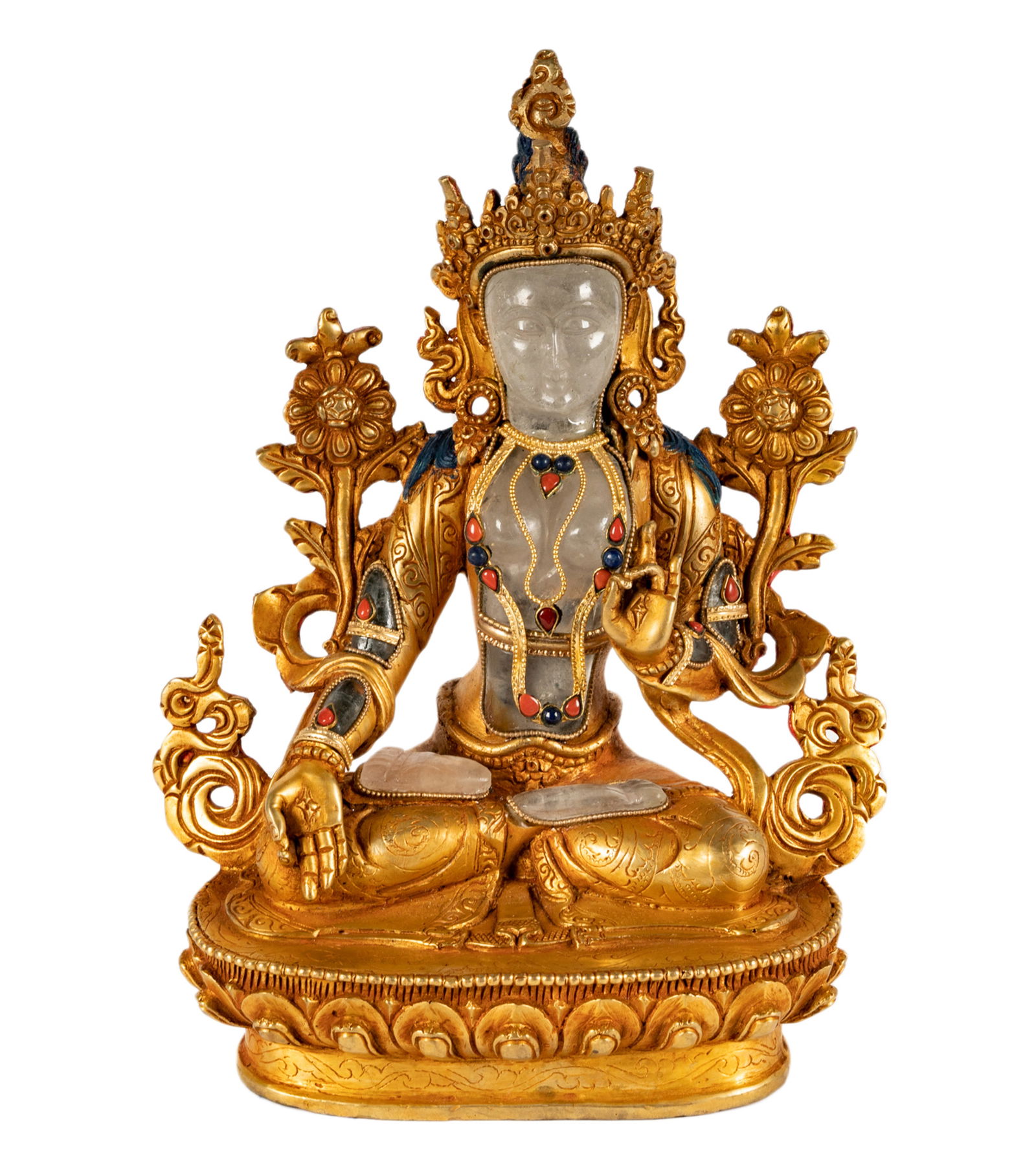 A Gilt and Painted Metal Figure of a Deity (1 of 7)