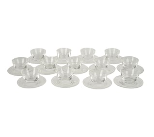 A Set of Steuben Glass Finger Bowls and Underplates