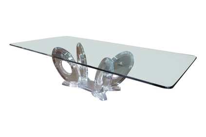 A Mikhail Loznikof Lucite and Glass Dining Table