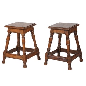A Pair of English Oak Joint Stools