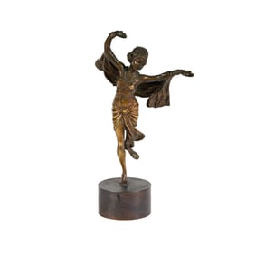 An Art Deco-Style Bronze Figure of a Dancer