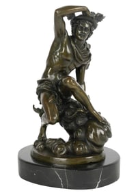 A Patinated Bronze Figure of Mercury