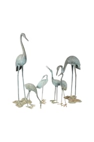 A Set of Six Bronze Garden Figures