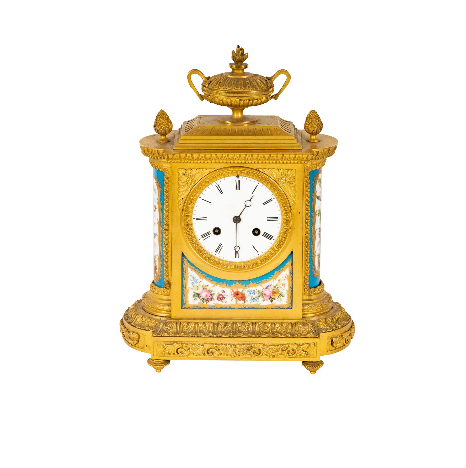 A Louis XVI-Style Gilt Metal and Porcelain Mantel Clock (1 of 11)