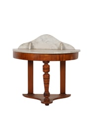 A Marble-Top Demilune Console Table