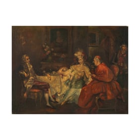 Continental School: Figures in an Interior