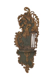 A Rococo-Style Green and Gilt Painted Bracket