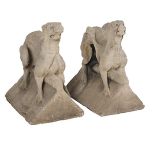 A Pair of Continental Limestone Gargoyles