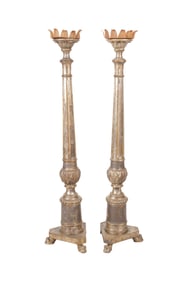 A Pair of Italian Baroque-Style Altar Sticks