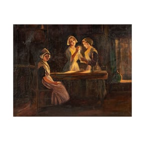 Continental School: Women in an Interior