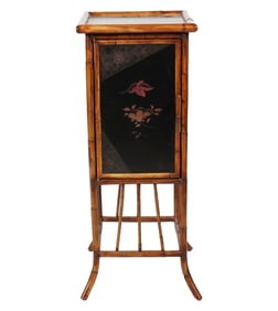 A Burnt Bamboo and Lacquer Cabinet