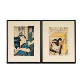 Two Japanese Color Woodblock Prints