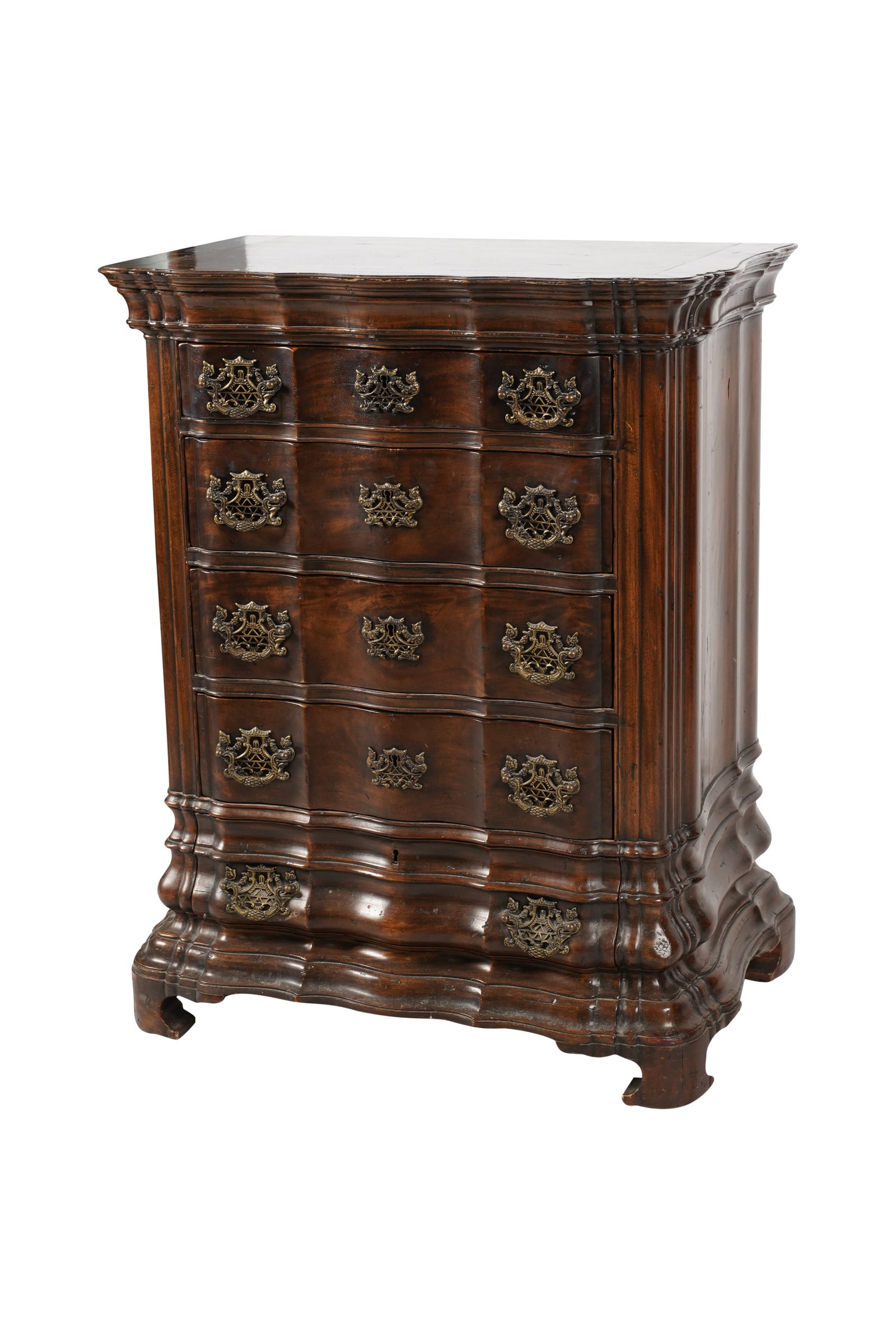 Alfonso Marina: Chippendale-Style Chest of Drawers: 2001; with manufacturer's label dated and inscribed "Comodita Chip. Mexicana" 36 x 29 x 18 1/2 in. (91.4 x 73.7 x 47 cm.)