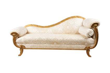 A Regency-Style Giltwood Recamier