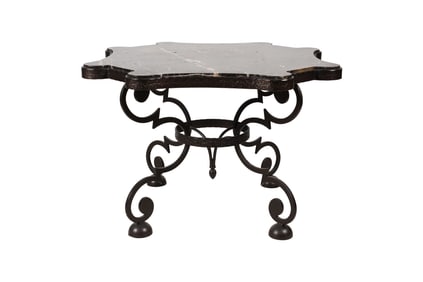 A Marble and Iron Center Table