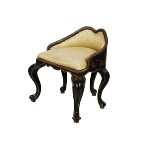 A Black and Gilt Lacquer Slipper Chair