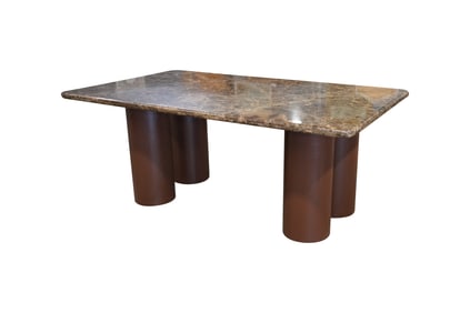A Marble and Painted Wood Table
