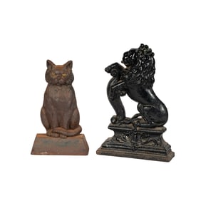Two Iron Animal-Form Doorstops