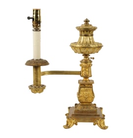 A Gilt Metal Candlestick Lamp