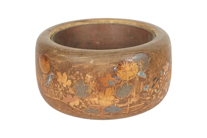 A Japanese Mixed Metals and Wood Hibachi