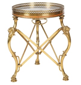 A Neoclassical-Style Brass Gueridon