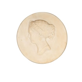 A Relief-Carved Stone Portrait Plaque