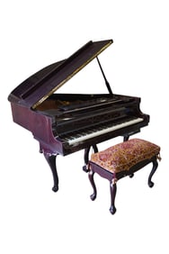 A Wurlitzer G-452 Baby Grand Piano with Bench