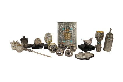 A Group of Silver-plated Judaica
